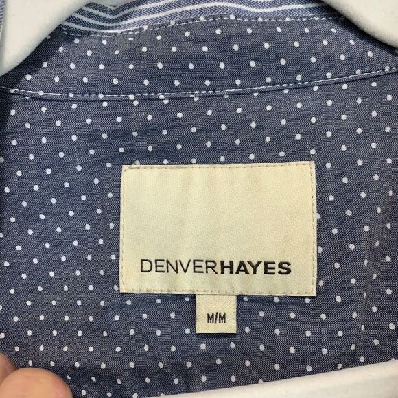 Denver Hayes Blue Grey Striped Button Down Shirt - Picture 5 of 10